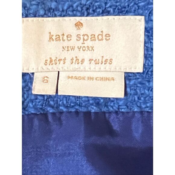 Kate Spade Skirt the Rules Blue Tweed Knee Length Skirt 6 - Picture 5 of 5